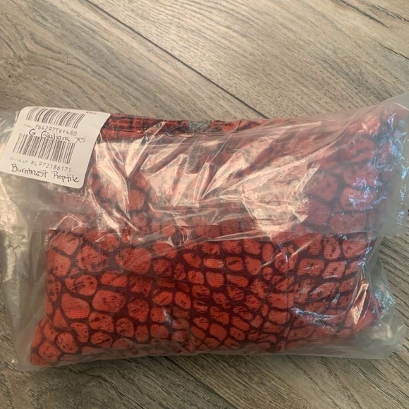 NWT G BY GIULIANA MOCK NECK RUCHED SLEEVE TOP BURNTRUST REPTILE XS - Picture 9 of 10